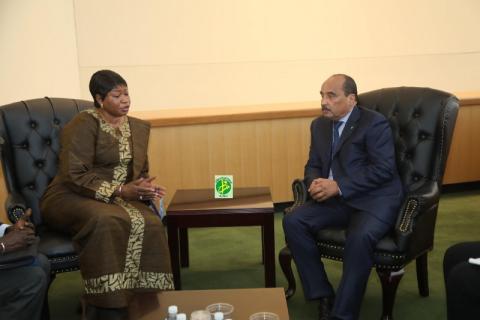 عزيز يلتقي بالمدعية العامة للجنايات الدولية والأخير تشكر تعاون  موريتانيا