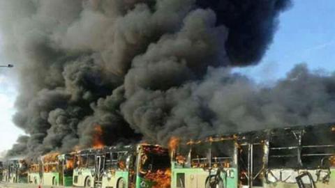 سوريا: حرق حافلات لإجلاء مدنيين شيعة