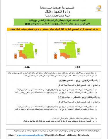 الأرصاد تتوقع أمطار مبكرة في الشمال والوسط وفترات جفاف في الخريف